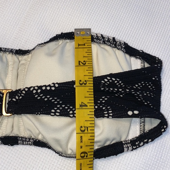 Betsey Johnson Bikini Strapless Top Lace with buttons Size Large Black - Picture 12 of 12